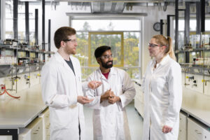 Doctoral students in the laboratory